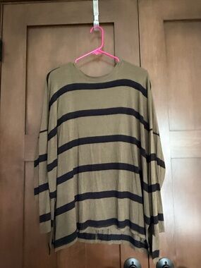 Women’s Casual Brown Striped Shirt